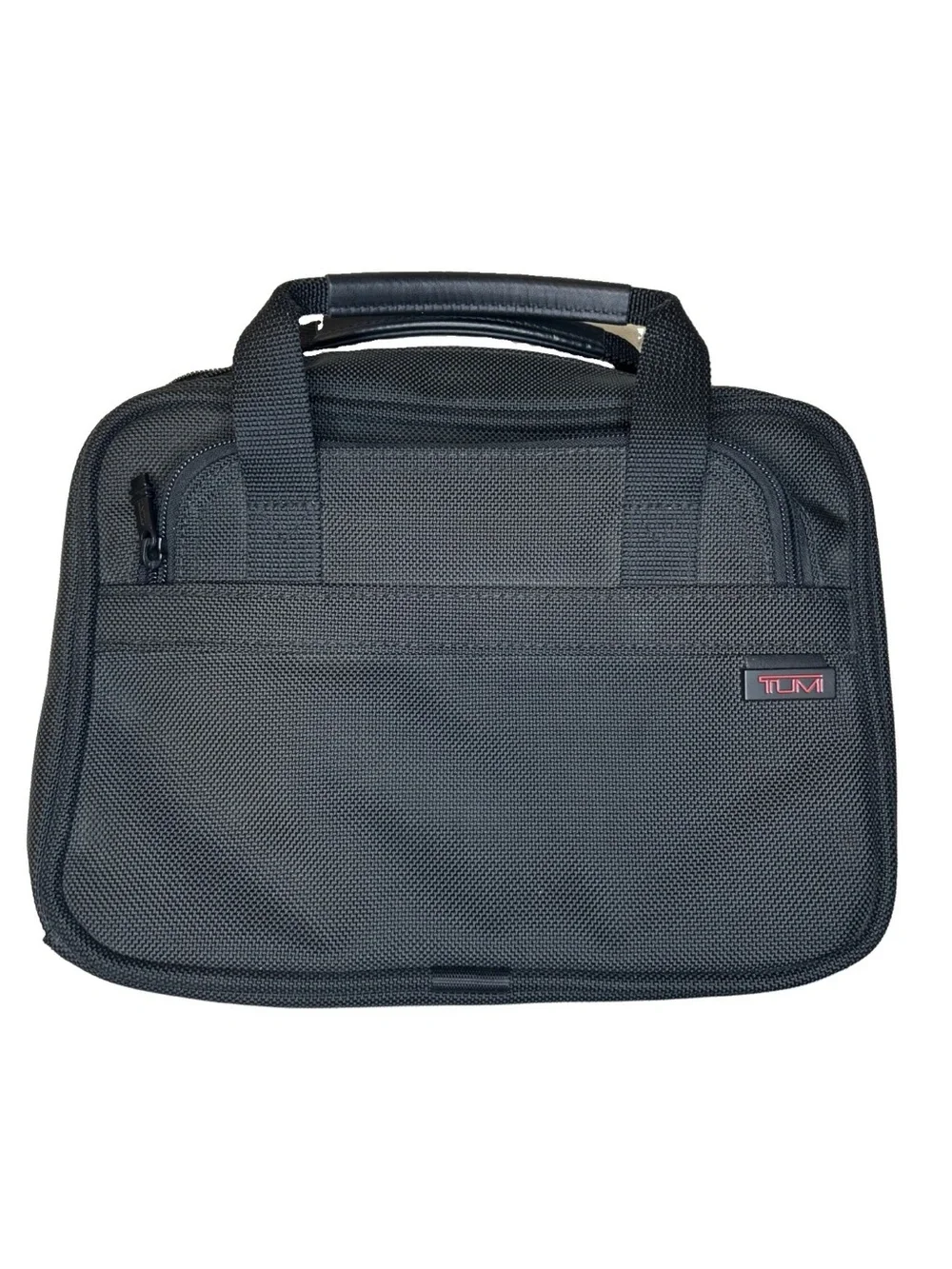 TUMI Alpha Black Ballistic Nylon Travel Organizer Tech/Toiletries Business Case.